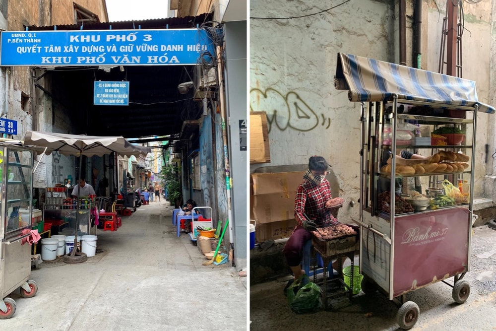 Banh Mi 37 is located at the entrance of a small alley on the bustling Nguyen Trai Street in District 1